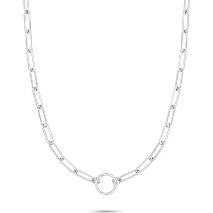 Tamaris Damen Halskette TJ-0677-N-45, Edelstahl poliert in Silber, 45 cm mit Karabinerverschluss