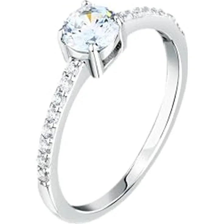 Morellato SAIW1790 Damenring, Solitärring aus 925% recyceltem Silber mit weißen Zirkonia, Silberfarben, Größe 14