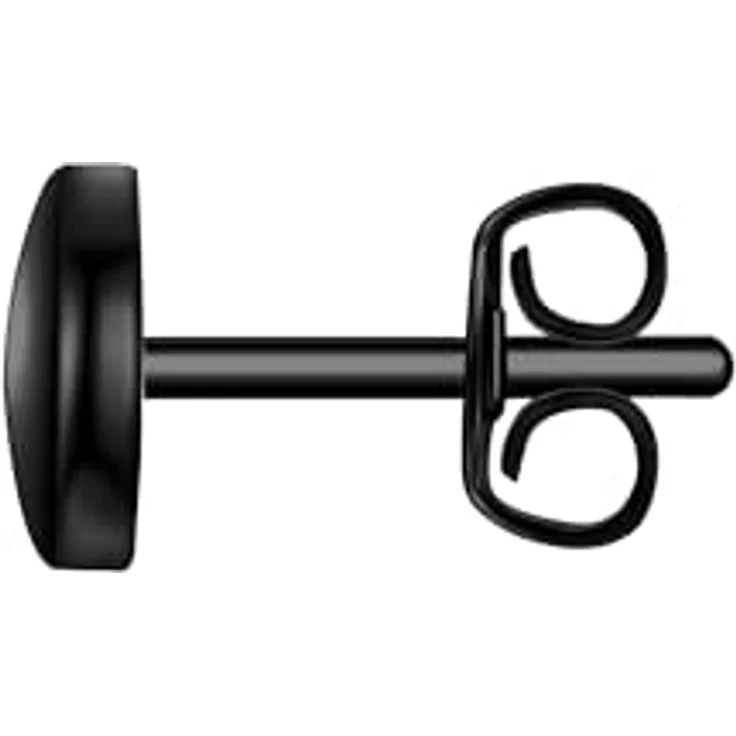 True Rebels Herren Ohrstecker, Edelstahl schwarz, 7,9 mm mit Steckverschluss, kratzfest und wassertauglich – Bild 2