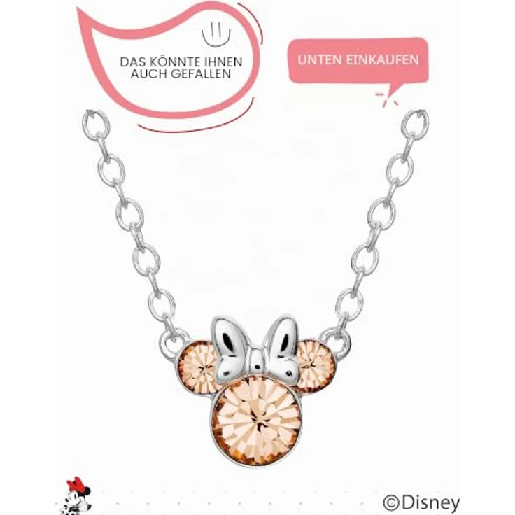 Disney Damen Minnie Mouse Geburtsstein-Ohrstecker mit Peridot-Kristall, silber-blitzbeschichtet – Bild 3