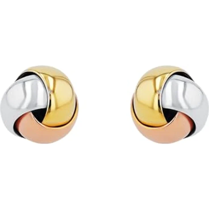 Amor Paar Ohrstecker Knoten, Tricolor Design mit knotenförmigem Schmuckelement – Bild 2