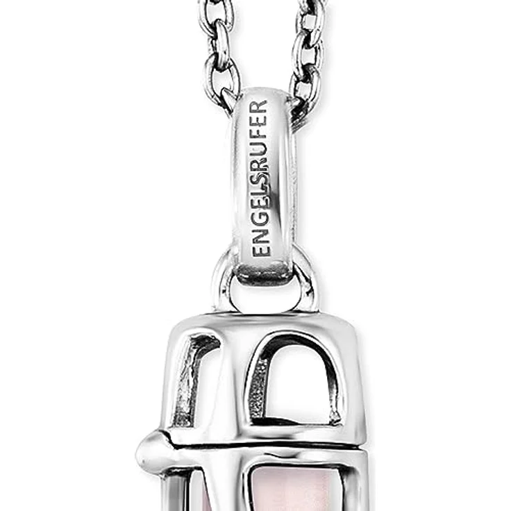Engelsrufer Damen Halskette mit Rosenquarz Kraftstein Anhänger, Sterling Silber, nickelfrei, Karabinerverschluss, verstellbar in zwei Längen – Bild 2