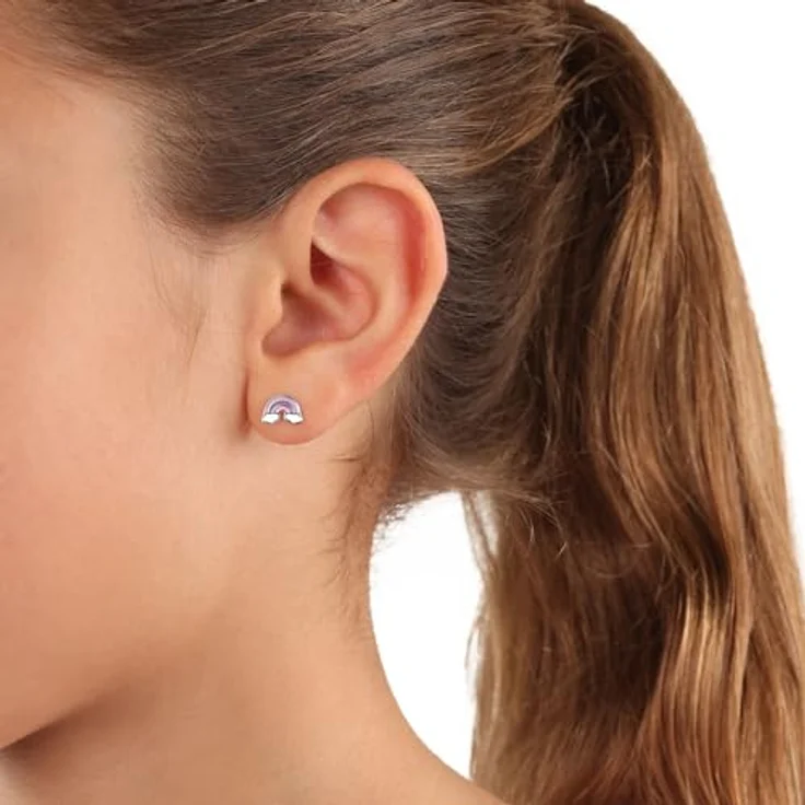 Prinzessin Lillifee Paar Ohrstecker Regenbogen, mit Emaille, 925 Sterling Silber, 8 mm – Bild 2