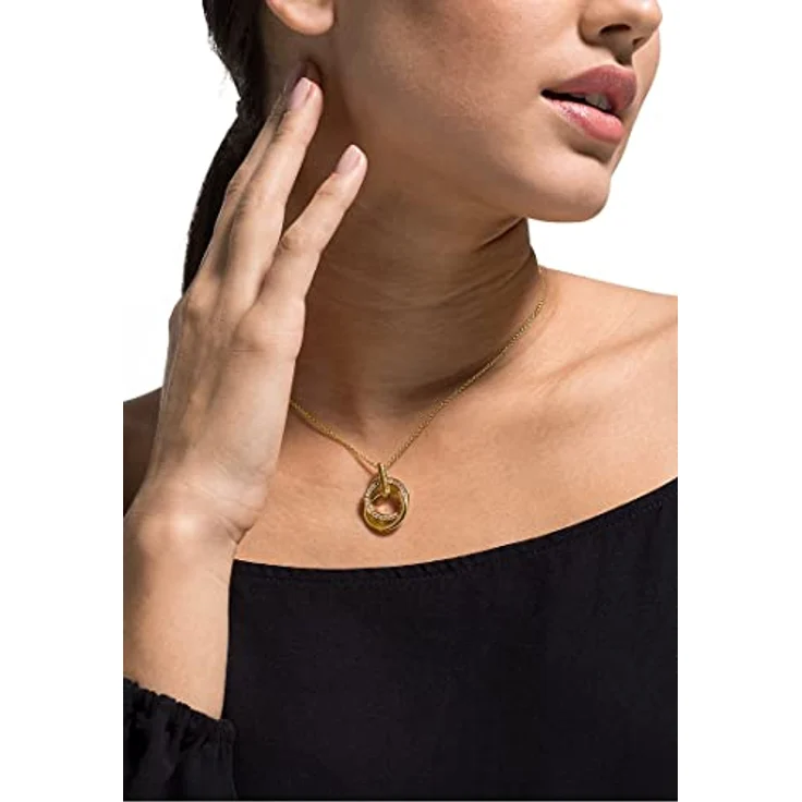 JETTE Damen-Halskette Swing 26, Gelbgold mit Zirkonia-Besatz, One Size, 925er Silber – Bild 3