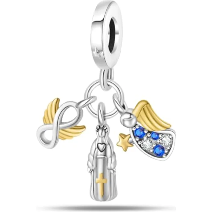 HappyStar Charms Anhänger Silber 925, Rot Bead Anhänger mit Zirkonen, kompatibel mit europäischen Armbändern für Frauen, Geschenkset mit Abstandshalter und Silbertuch