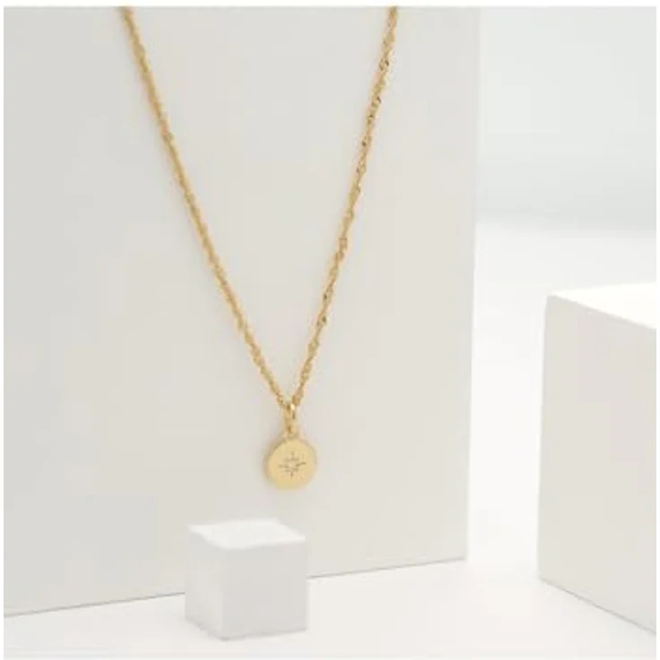 Guido Maria Kretschmer Damen-Halskette 925er Silber mit 1 Diamant, Gelbgold, One Size, 32025490 – Bild 2