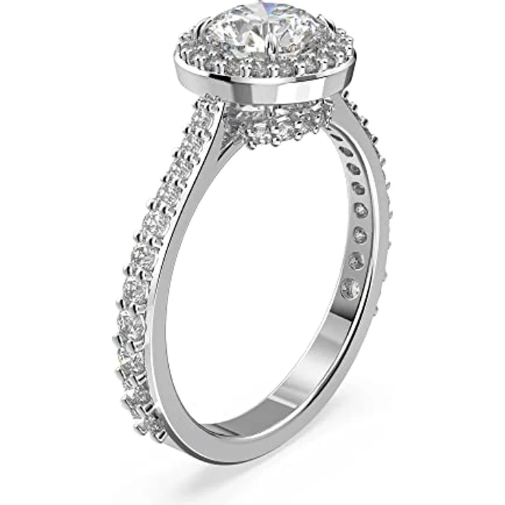 Swarovski Fingerring Constella 5642625, rhodiniertes Metall mit weißen Kristallen, Größe 50, Ringkopf ca. 9 mm – Bild 2