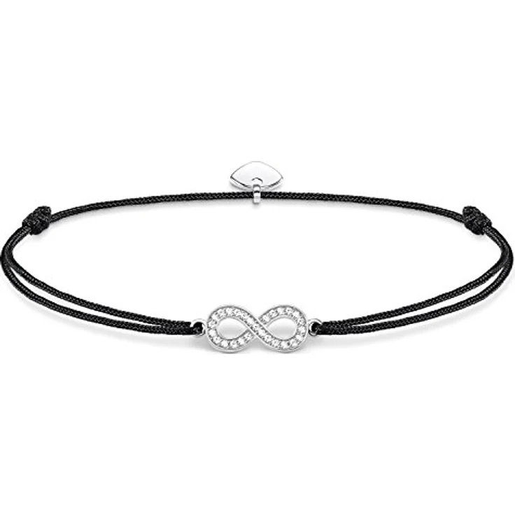 THOMAS SABO Damen Armband Little Secret Infinity, Schwarz, 925 Sterling Silber – Bild 1