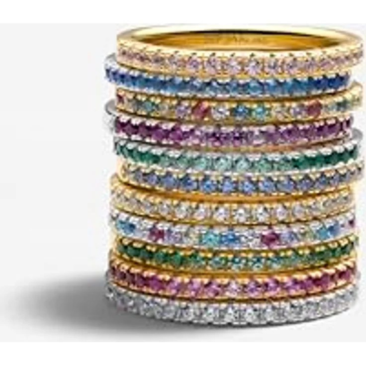 Sif Jakobs Ring Ellera, Damenring aus 925 Sterling Silber mit 18K Vergoldung und rosafarbenem Farbverlauf, Größe 58 – Bild 4