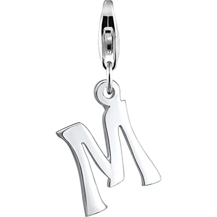 Nenalina Buchstabe M Karabiner Charm Anhänger aus 925 Sterling Silber für Bettelarmband, vielseitig einsetzbar, Geschenkidee für Frauen – Bild 2