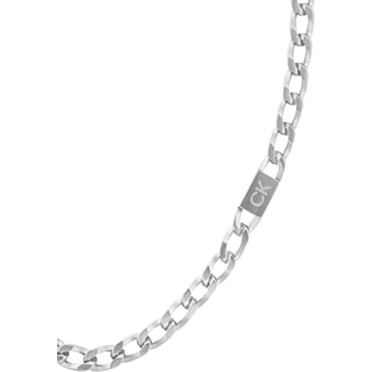Calvin Klein Gliederhalskette für Herren, Edelstahl gebürstet, 61 cm mit graviertem Logo und Karabinerverschluss - Kollektion OUTLOOK, Art. 35000251 – Bild 2