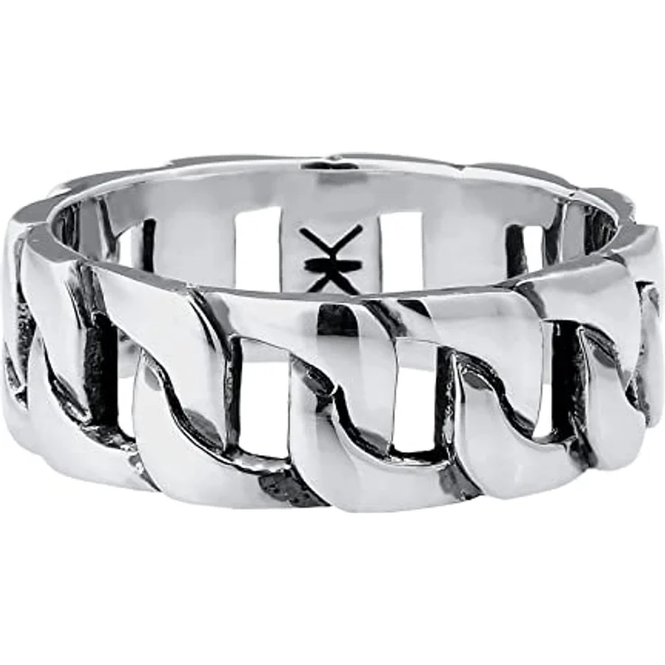 Kuzzoi Massiver Herrenring im Panzer Design, schwarz oxidiert, 8mm Bandring aus 925 Sterling Silber, Ringgröße 58 – Bild 2