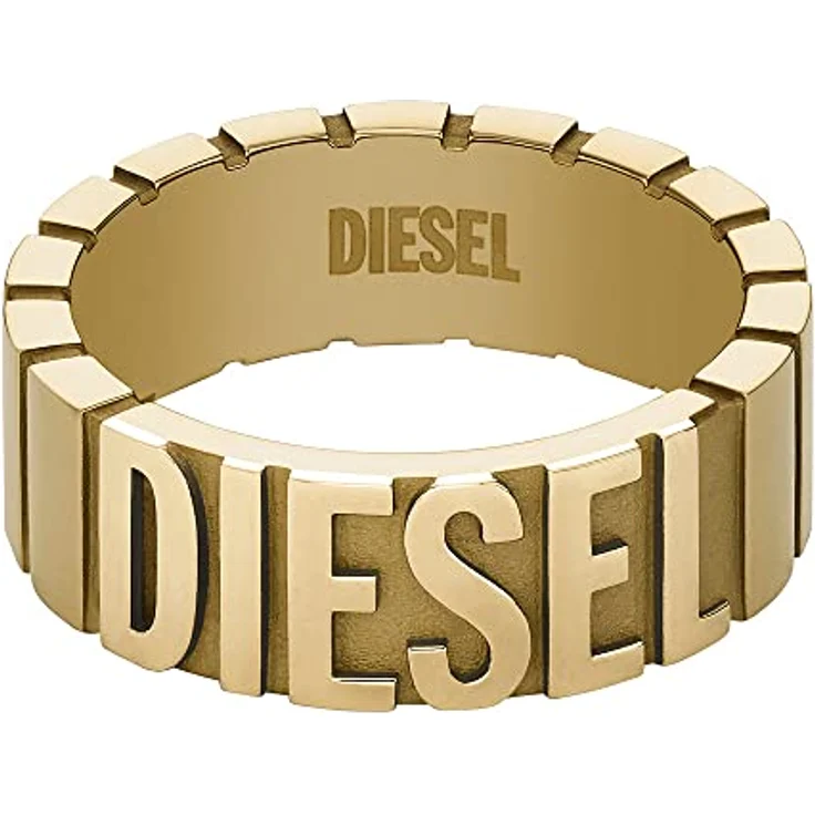 DIESEL Men's Stainless Steel Band Ring, goldfarben, poliertes Finish, Größe 16-21 – Bild 3