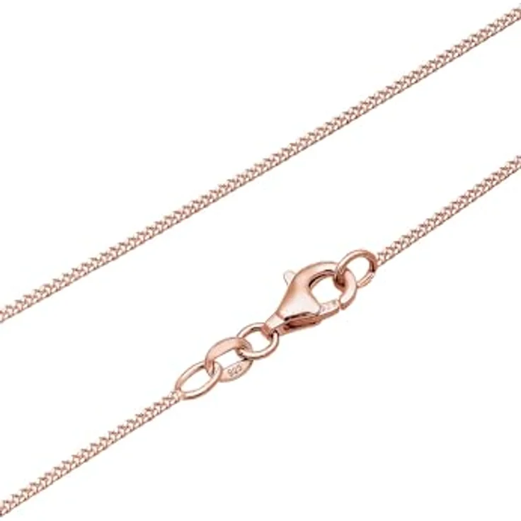 Elli Halskette Damen mit Plättchen Anhänger, Basic Geo Look, 925 Sterling Silber rosé vergoldet, 45 cm Länge, handgefertigt – Bild 5