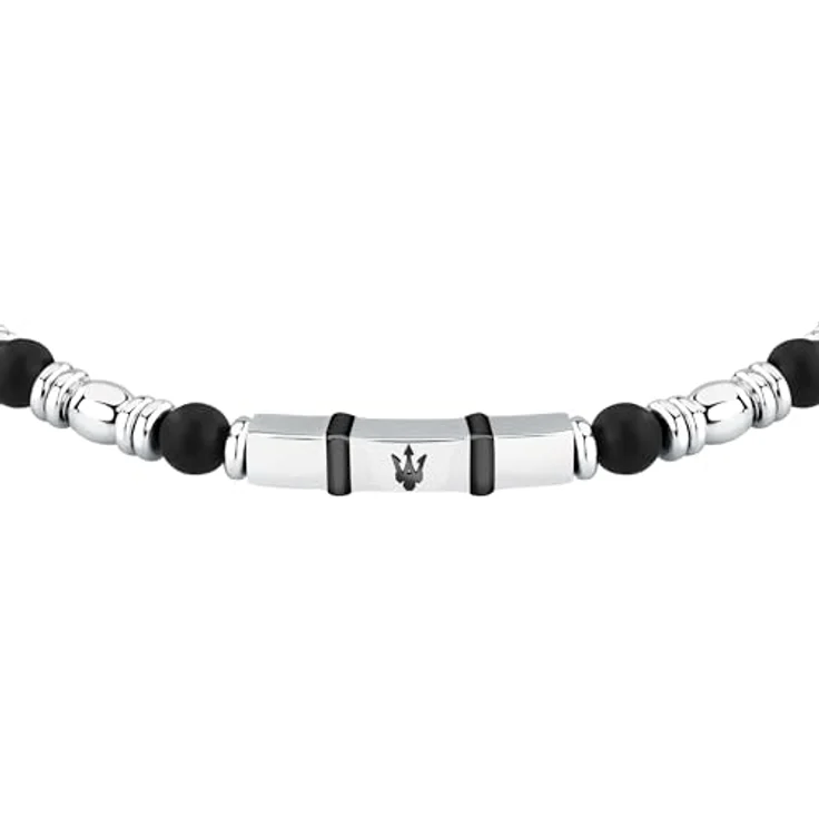Maserati Herrenarmband ICONIC, aus Stahl und Steinen, 21,5 cm mit praktischem Schmuckverschluss – Bild 2
