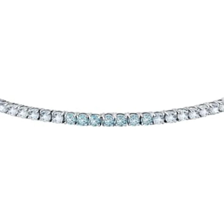 CHRIST Tennisarmband 89086396 aus 925er Silber mit Zirkonia in 50 Nuancen von Blau, verstellbarer Karabinerverschluss – Bild 5