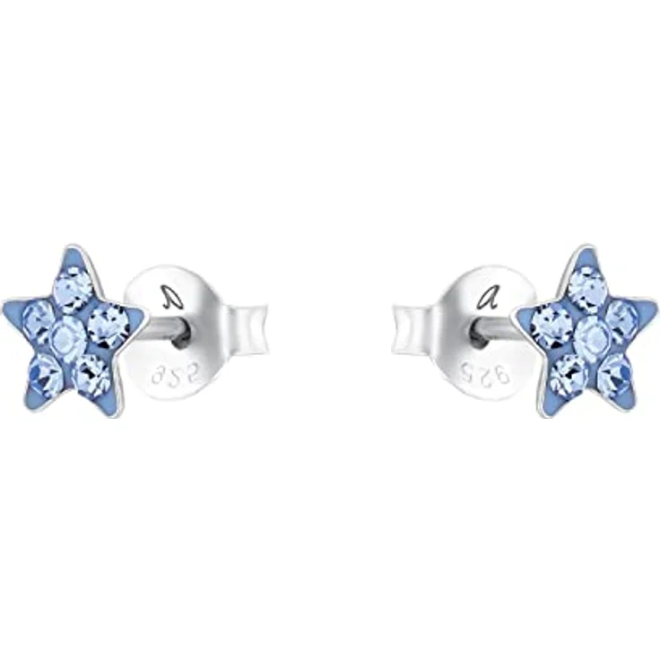 Amor Paar Ohrstecker Sternchen, mit funkelndem Kristallglas aus 925 Sterling Silber für Mädchen – Bild 3