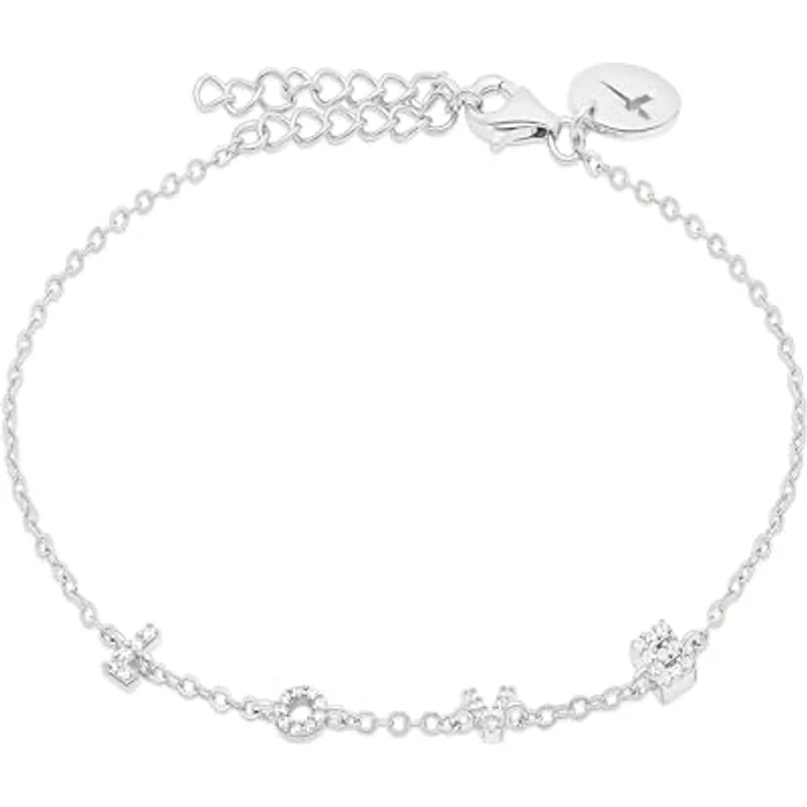 Tamaris Damen Armband TJ-0701-B-21, 925er Silber mit Zirkoniasteinen, "LOVE" Schrift, 17,5 cm, Karabinerverschluss – Bild 1