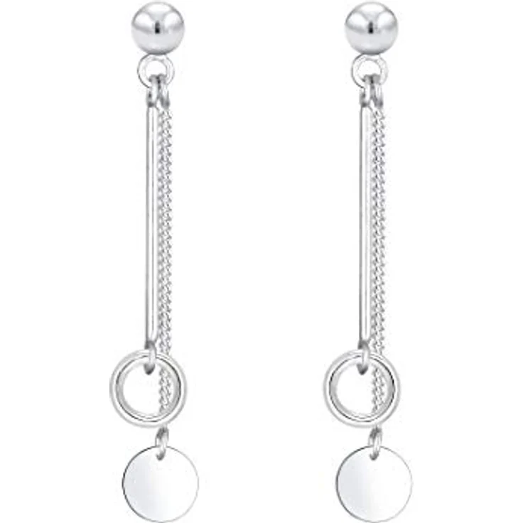 Elli Ohrringe Damen Ohrhänger Kreis Stab Geo Basic in 925 Sterling Silber, handgefertigt, anlaufgeschützt – Bild 2