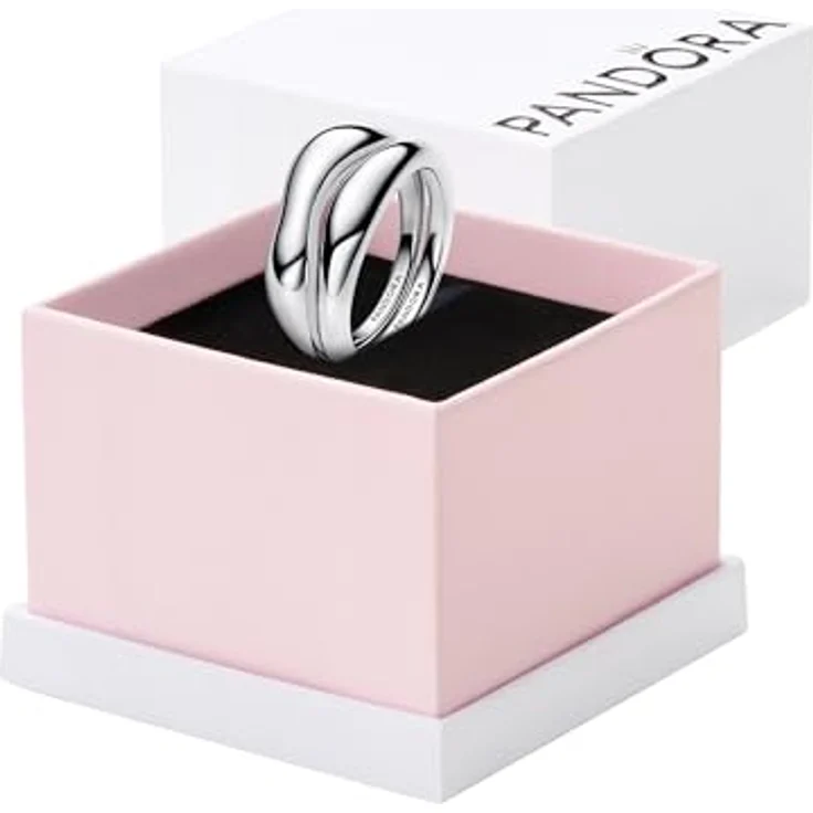 Pandora 193264C00 Ring-Set für Damen, polierte Stacking-Ringe aus 925 Sterlingsilber, Breite 4,5 mm – Bild 1