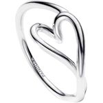 PANDORA Essence Organisch Geformtes Herz Ring aus Sterling Silber, Größe 52, minimalistische Skulptur