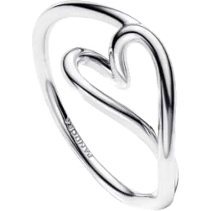 PANDORA Essence Organisch Geformtes Herz, Kleiner Ring aus Sterling Silber, Größe 54, minimalistisch und skulptural – Bild 1