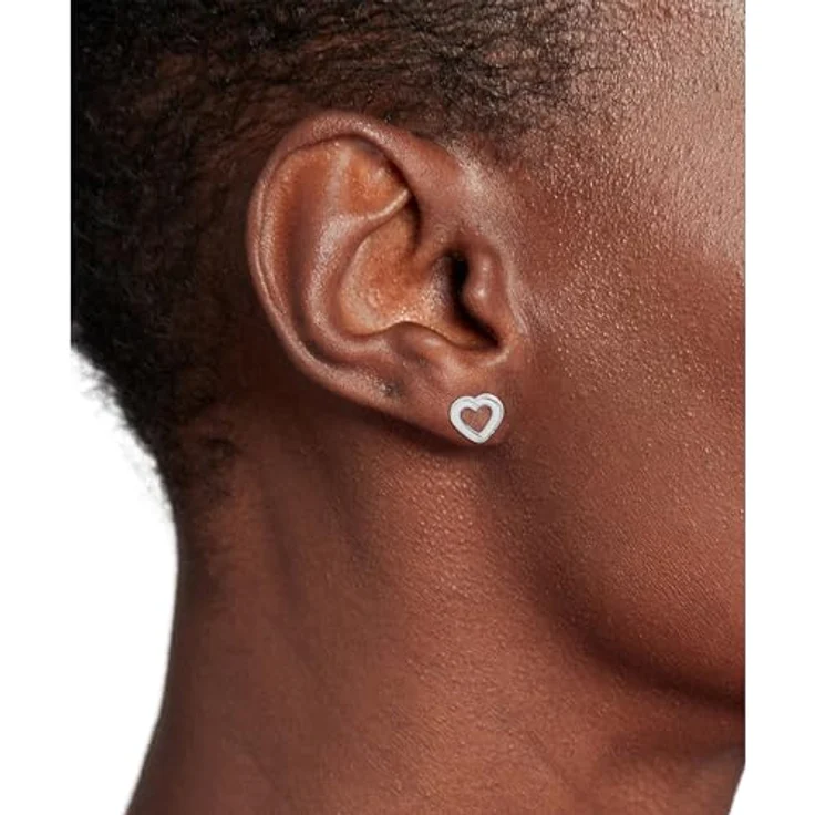 Tommy Hilfiger Jewelry Steckerohrringe Damen, Edelstahl Herzform mit Emaille-Details, 8,5 mm, sicherer Schmetterlingsverschluss, elegantes Design - 2780971 – Bild 3