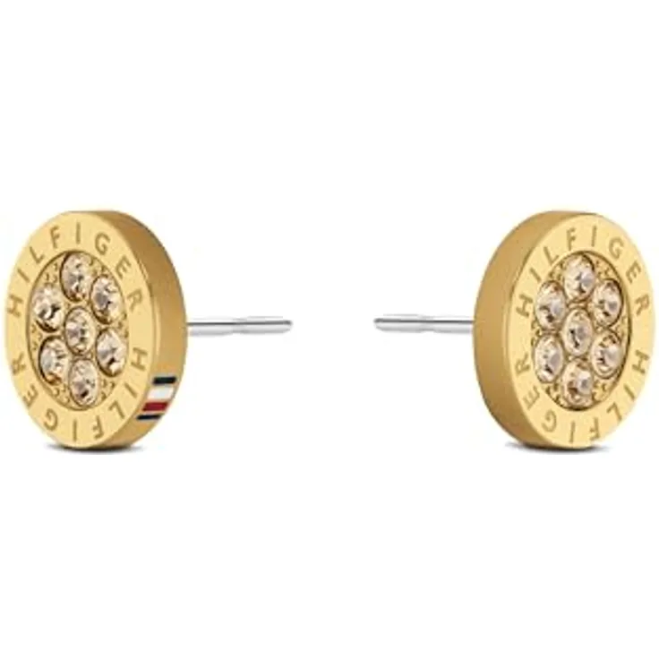Tommy Hilfiger CRYSTAL Ohrstecker, Edelstahl Ohrringe mit Glasstein, silber