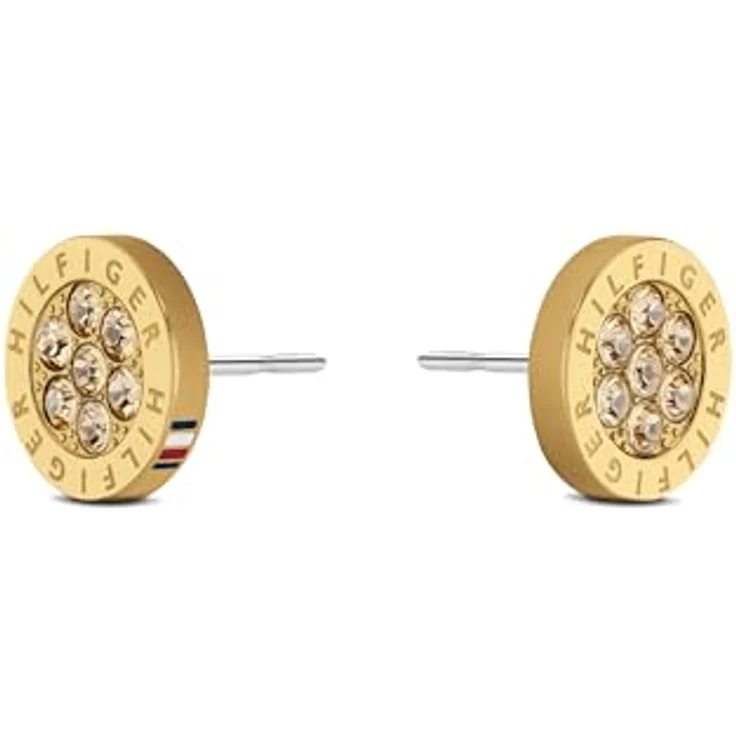 Tommy Hilfiger CRYSTAL Ohrstecker, Edelstahl Ohrringe mit Glasstein, silber – Bild 1