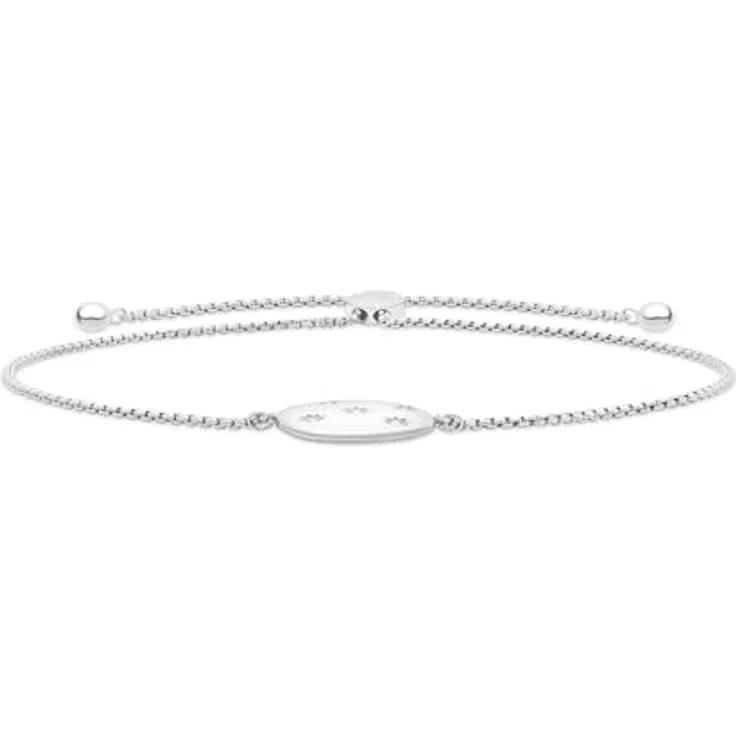 Tamaris Damen Armband TJ-0651-B-23, Edelstahl in Silber mit Zirkoniasteinen und Zugbandverschluss, 22 cm – Bild 2