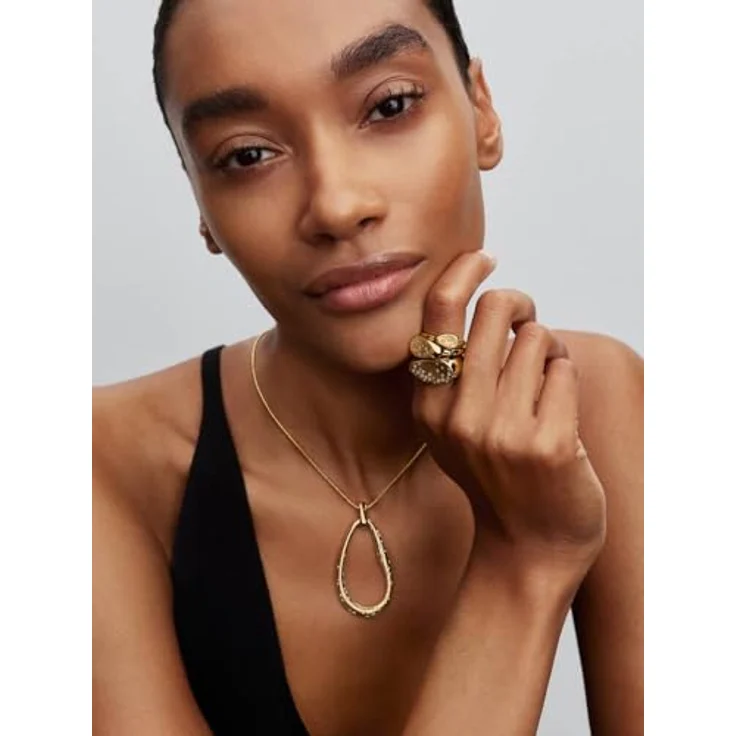 PANDORA Essence Kleiner Steinbesetzter Ovaler Siegelring, 14K vergoldete Metalllegierung mit Zirkonia, Größe 50, 164707C01-50 – Bild 4