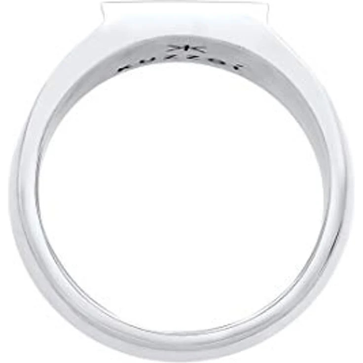 Kuzzoi Siegelring Herrenring massiv (11 mm), poliert in 925 Sterling Silber, recheckige Oberfläche, Ringgröße 60, Biker Schmuck – Bild 3