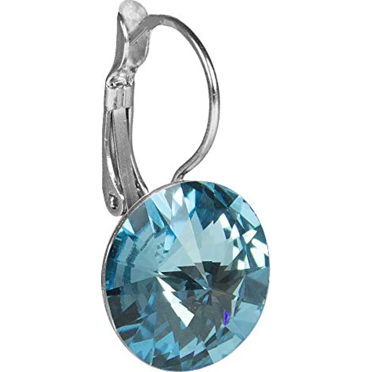 Trachtenland LUISIA Ohrringe Rivoli, 14 mm mit Premium Kristallen in Aqua/Hellblau, nickelfreie Metallfassung, inkl. Geschenkkästchen – Bild 5