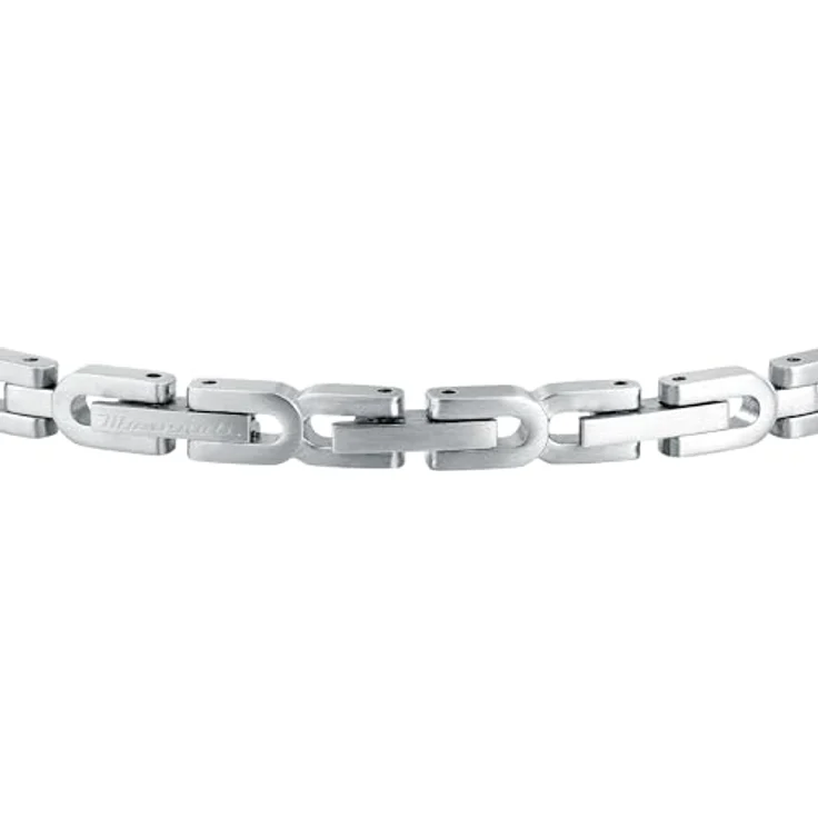 Maserati Herrenarmband Iconic Collection, Edelstahl mit weißen Kristallen und blauem IP Dreizack, 18+3,5 cm – Bild 3