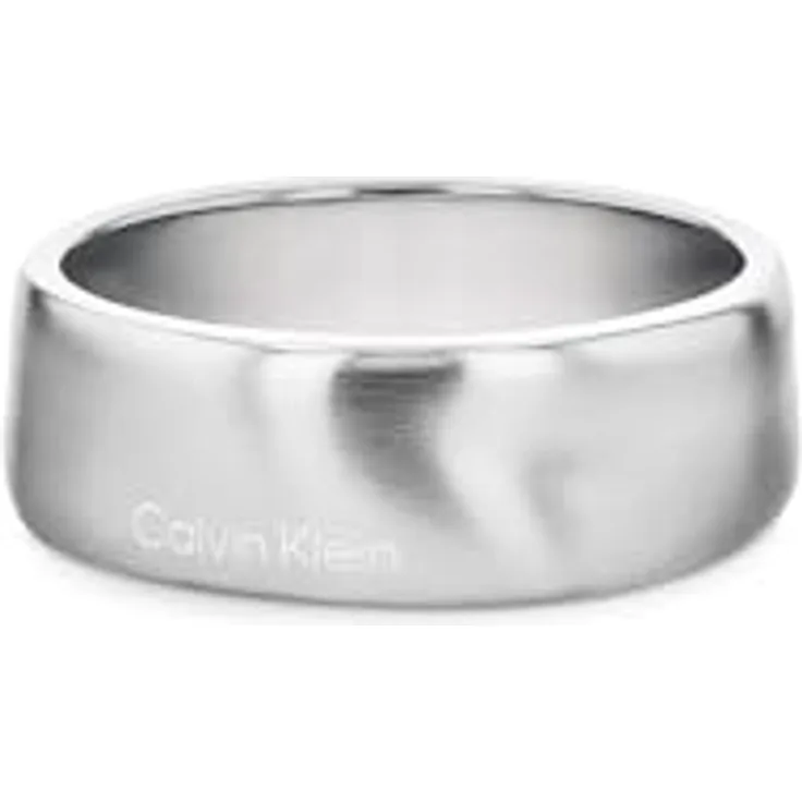 Calvin Klein CK Metallic Waves, Herrenring aus Edelstahl mit gebürstetem Wellenmuster, Größe 62