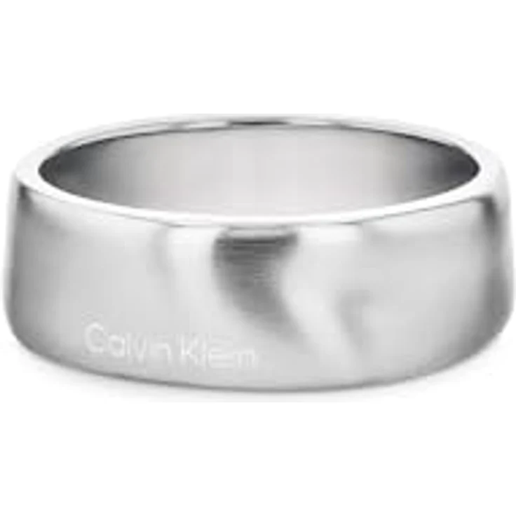 Calvin Klein CK Metallic Waves Herrenring, Edelstahl mit gebürstetem Wellenmuster, Größe 64 – Bild 1