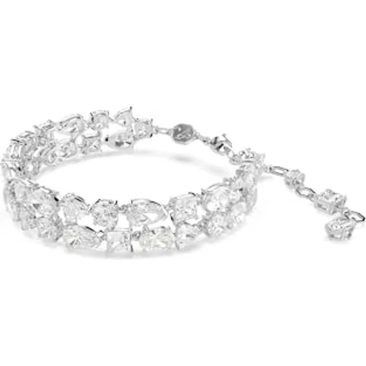 Swarovski Mesmera Armband, Rhodiniertes Damenarmband mit Swarovski Zirkonia, Doppelreihe – Bild 2