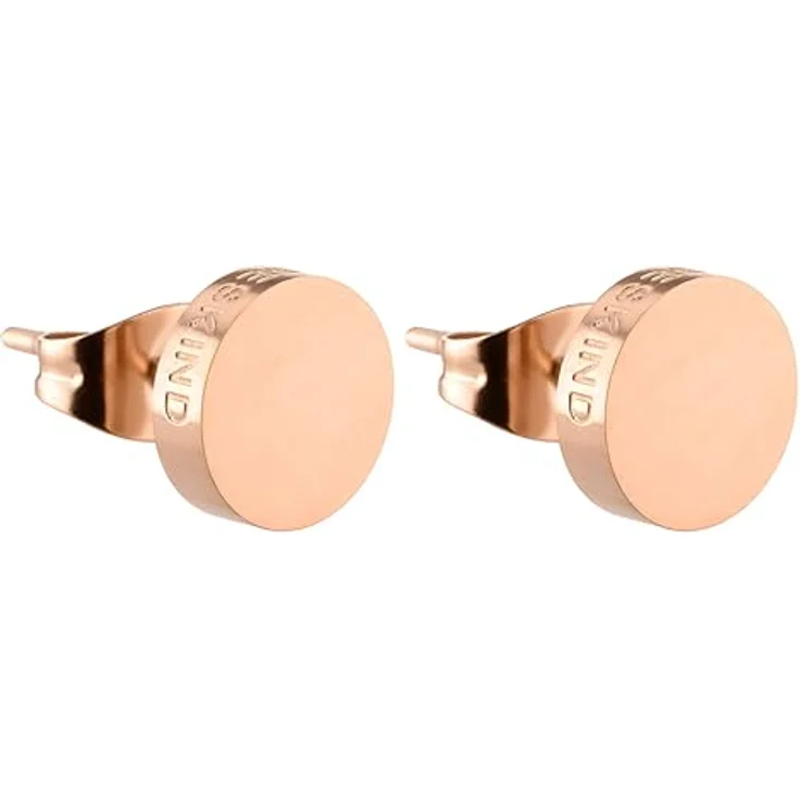 LIEBESKIND Damen-Ohrstecker LJ-0051-E-07, rosévergoldet, mattiert, 7 mm mit Steckverschluss – Bild 1