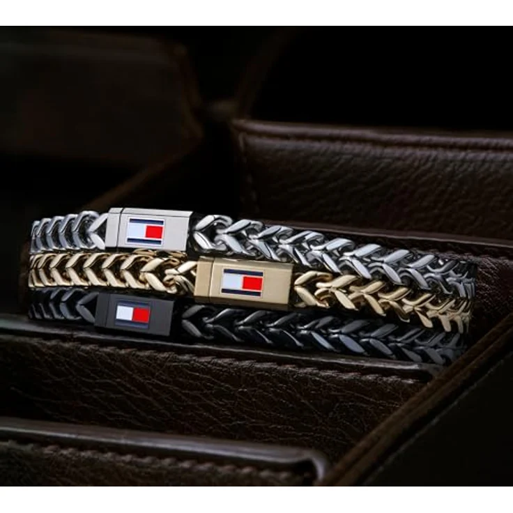 Tommy Hilfiger Jewelry Gliederarmband für Herren aus Edelstahl mit ikonischer Flagge, 19 cm, magnetischer Verschluss, auch in Gold und Schwarz erhältlich – Bild 4