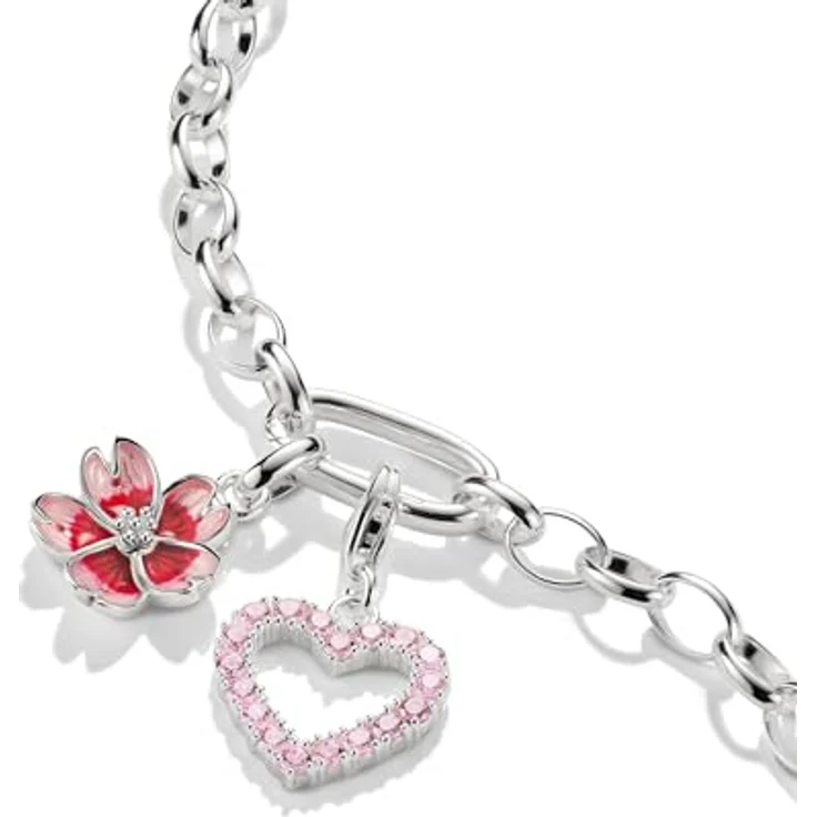 THOMAS SABO Charm-Anhänger Pink Heart, 925er Sterlingsilber mit Karabinerhaken – Bild 2