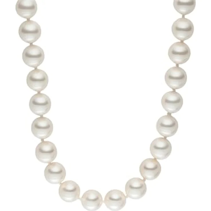 Lulu & Jane Damen Perlenhalskette, Muschelkernperle 12 mm, weiß, Länge ca. 80 cm, feminin und elegant – Bild 1