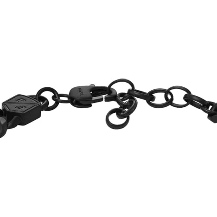 Fossil Herren-Gliederarmband Bold Chains, Edelstahl schwarz, matt und glänzend, Karabinerverschluss, JF04634001 – Bild 5