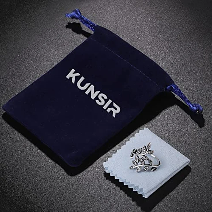 KUNSIR 925 Sterling Silber Damenring, Liebesknoten Criss Cross Design mit Zirkonia, Größe R1, Geschenkverpackung – Bild 5
