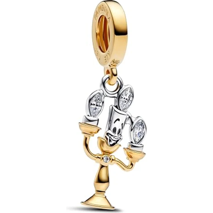 PANDORA Funkelnde Sternschnuppe Charm, Sterling Silber mit 14k vergoldeter Metalllegierung und Zirkonia, kompatibel mit Moments, Maße: 10 x 11,6 x 11,2 mm, 762202C01 – Bild 1