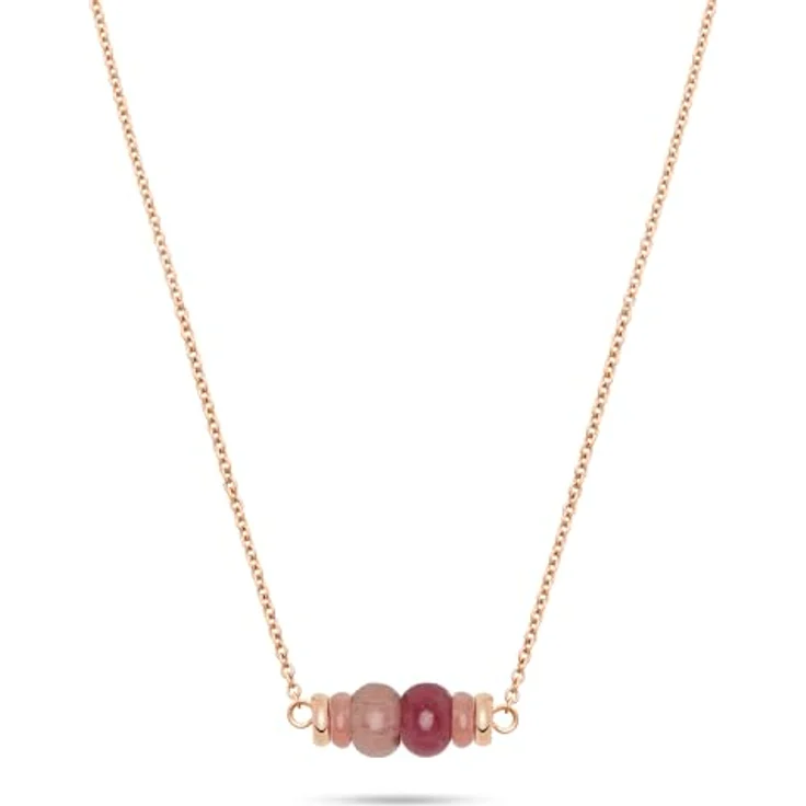 Tamaris Necklace, Kette mit bunten Natursteinen aus Edelstahl, IP Roségold, verstellbar bis 45 cm, wasserfest & hautfreundlich – Bild 1