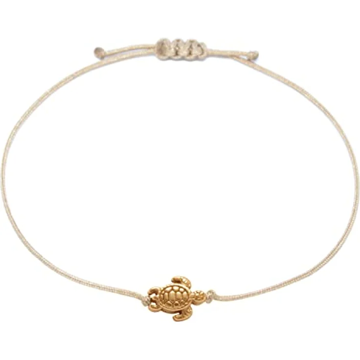 Selfmade Jewelry Schildkröten Armband Damen, handgemachtes Makramee-Armbändchen in Rosegold, größenverstellbar mit Geschenk-Verpackung – Bild 1