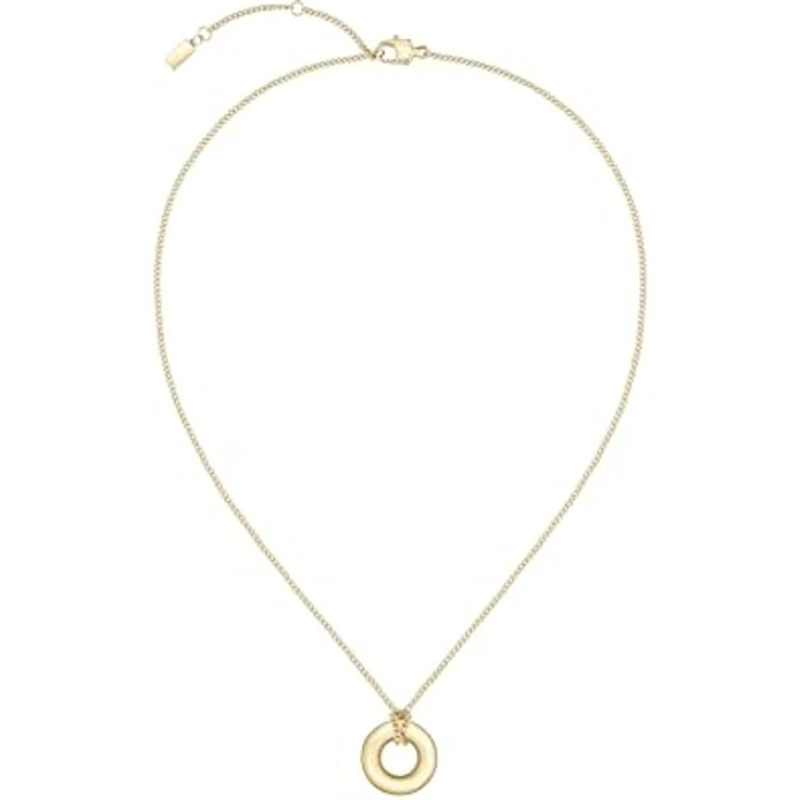 BOSS LIVE Halskette für Damen, Gelbgold mit Charm und BOSS-Logo, 457 mm + 50 mm Verlängerung – Bild 3