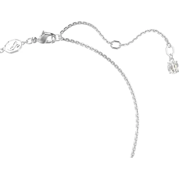 Swarovski Mesmera Anhänger, Rhodinierte Damenhalskette mit Blauem Swarovski Zirkonia und Eleganten Schliffen – Bild 3