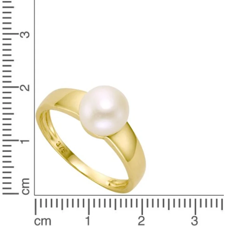Fascination by Ellen K. Damen-Ring 9 Karat (375) Gelbgold mit Süßwasserzuchtperle, Größe 60 (19.1) – Bild 2