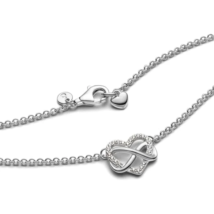 PANDORA Moments Funkelnde Unendlichkeits-Herz Collier-Halskette aus Sterling Silber mit Zirkonia, verstellbar auf 50cm, 392666C01-50 – Bild 2